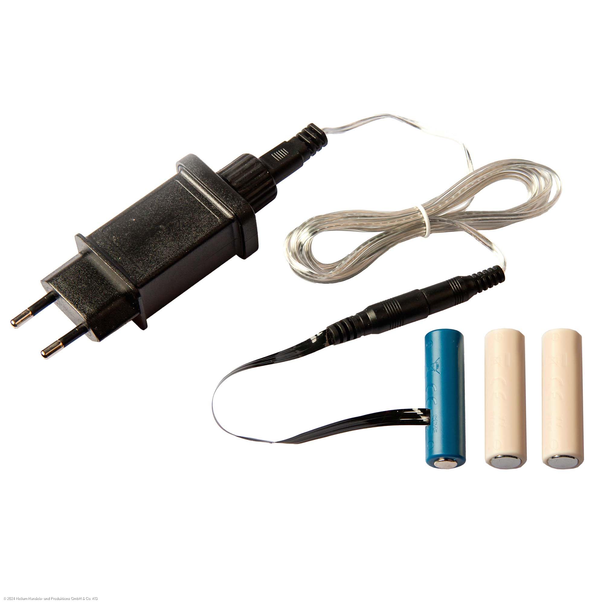 Hellum Adattatore per batterie AA 3x 3V 230V cavo 1,8 m 3 pezzi
