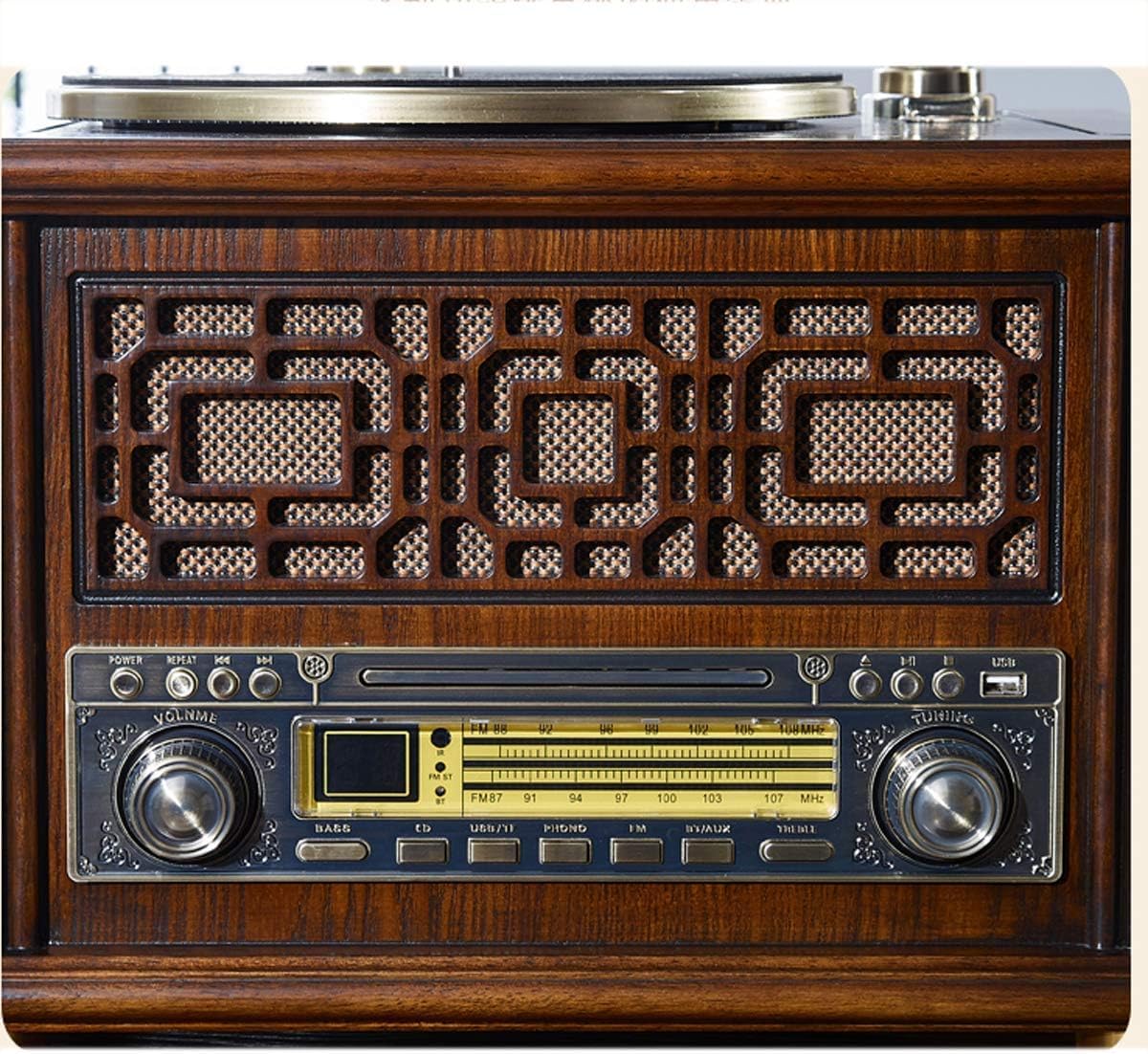 Vintage gramofon Antyczny głośnik Bluetooth gramofon 3 prędkości Średniowiecze styl gramofonu Salon dekoracji wnętrz