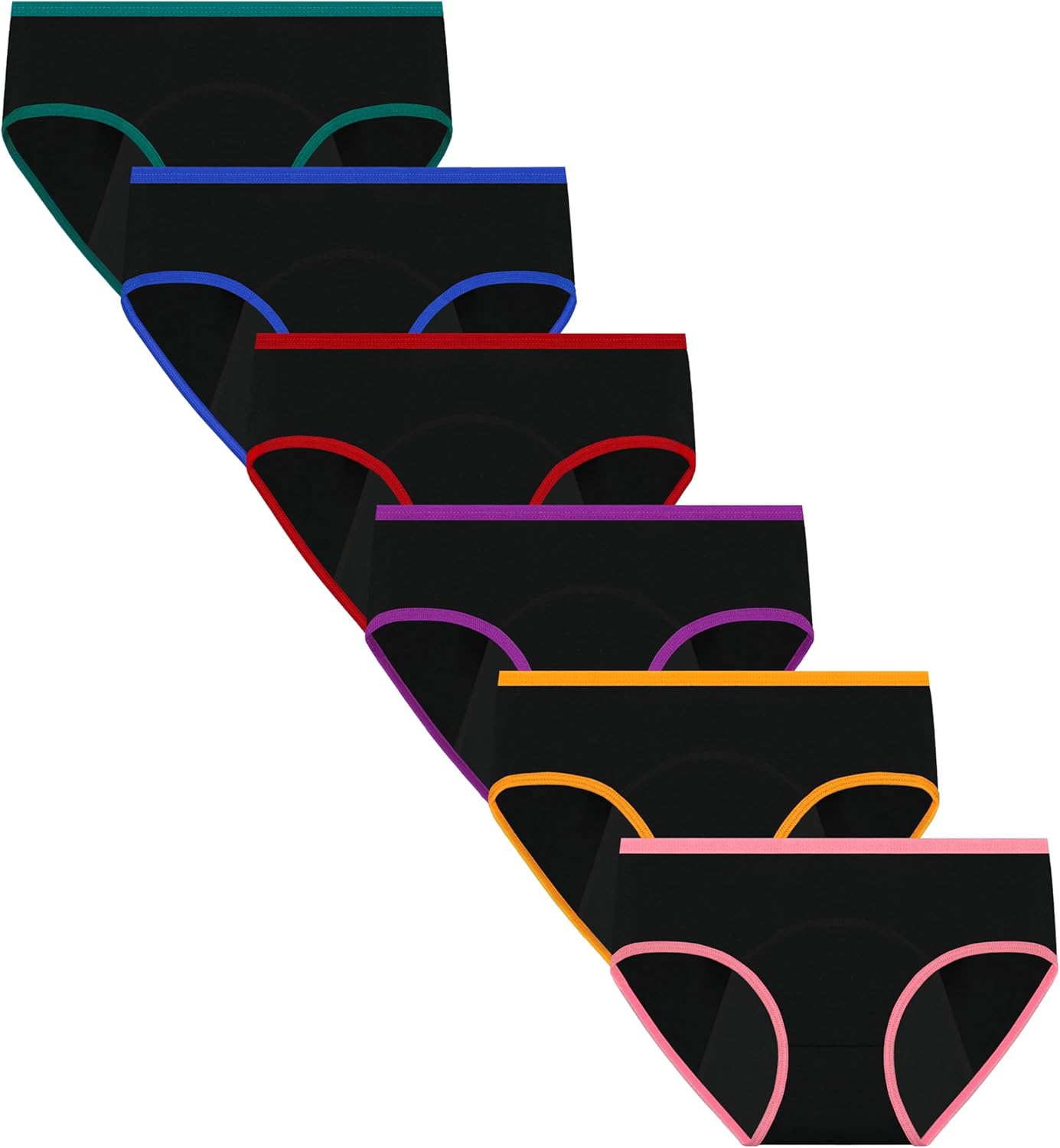 Nalwort Teen Girls Period Underwear Menstrual Period Panties Leak-Proof Cotton Protective Briefs Pack of 6