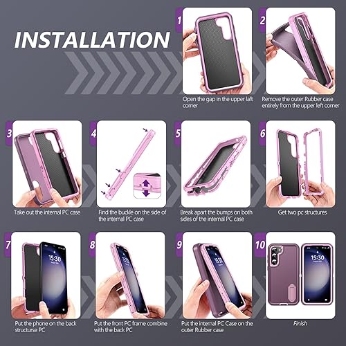 Miniatura 115 de BaHaHoues Funda para Samsung Galaxy S23 Ultra con soporte integrado, a prueba de golpes y caídas de grado militar para Galaxy S23 Ultra 5G