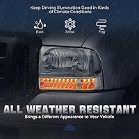 Vista 5 de Auto Dynasty Conjunto de faros delanteros compatible con Ford F-250 F-350 Super Duty 1999-2004, faros halógenos para el lado del pasajero