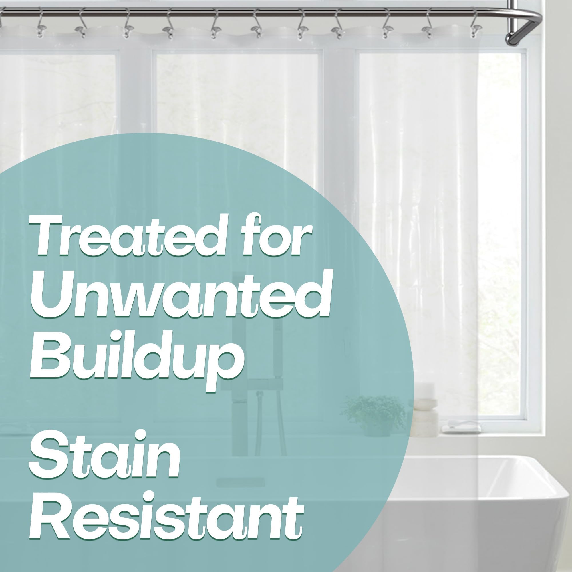 iDesign Vinyl Long Weighted Shower Curtain Liner 72" x 84