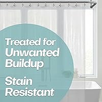 Vista 49 de Mrs Awesome Forro de Cortina de Ducha Extra Largo con 3 Imanes, Cortina de Ducha Larga de Plástico PEVA Blanco para Baño Impermeable, 72 x 84