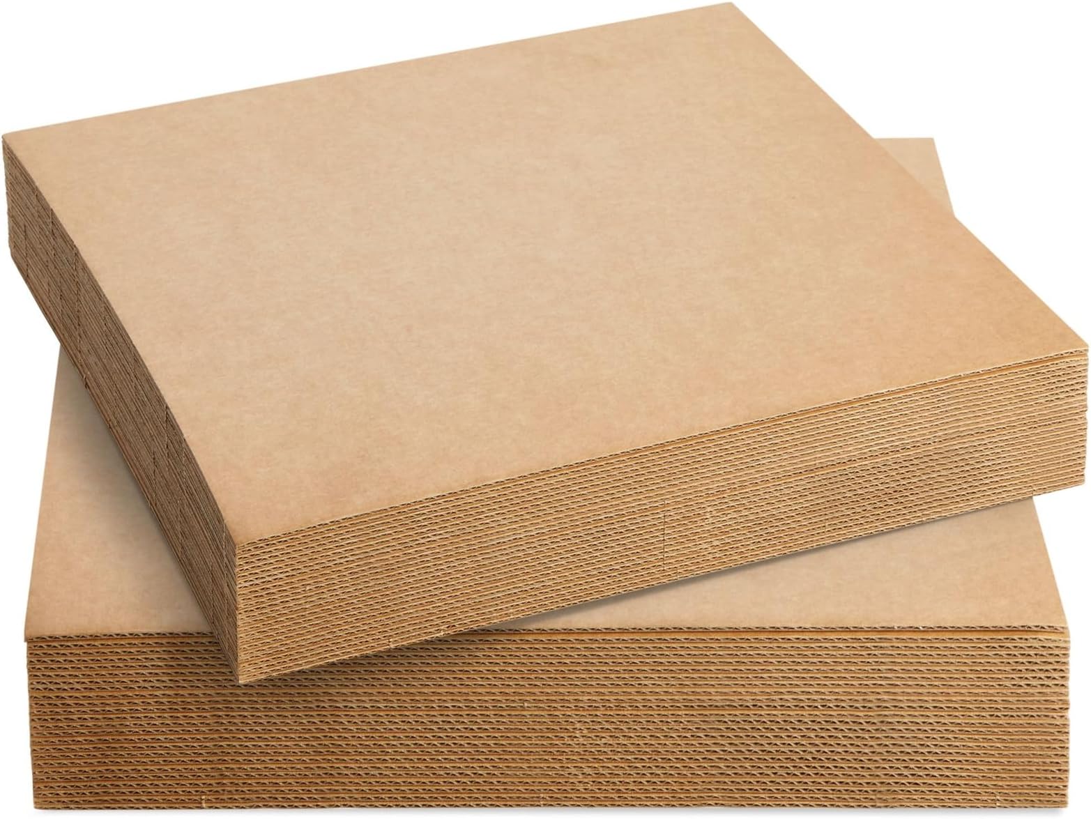 Juvale 12x12 Corrugated Cardboard Sheets 24 Pack Bulk Flat Square Inserts for Packing, Mailing, Crafts