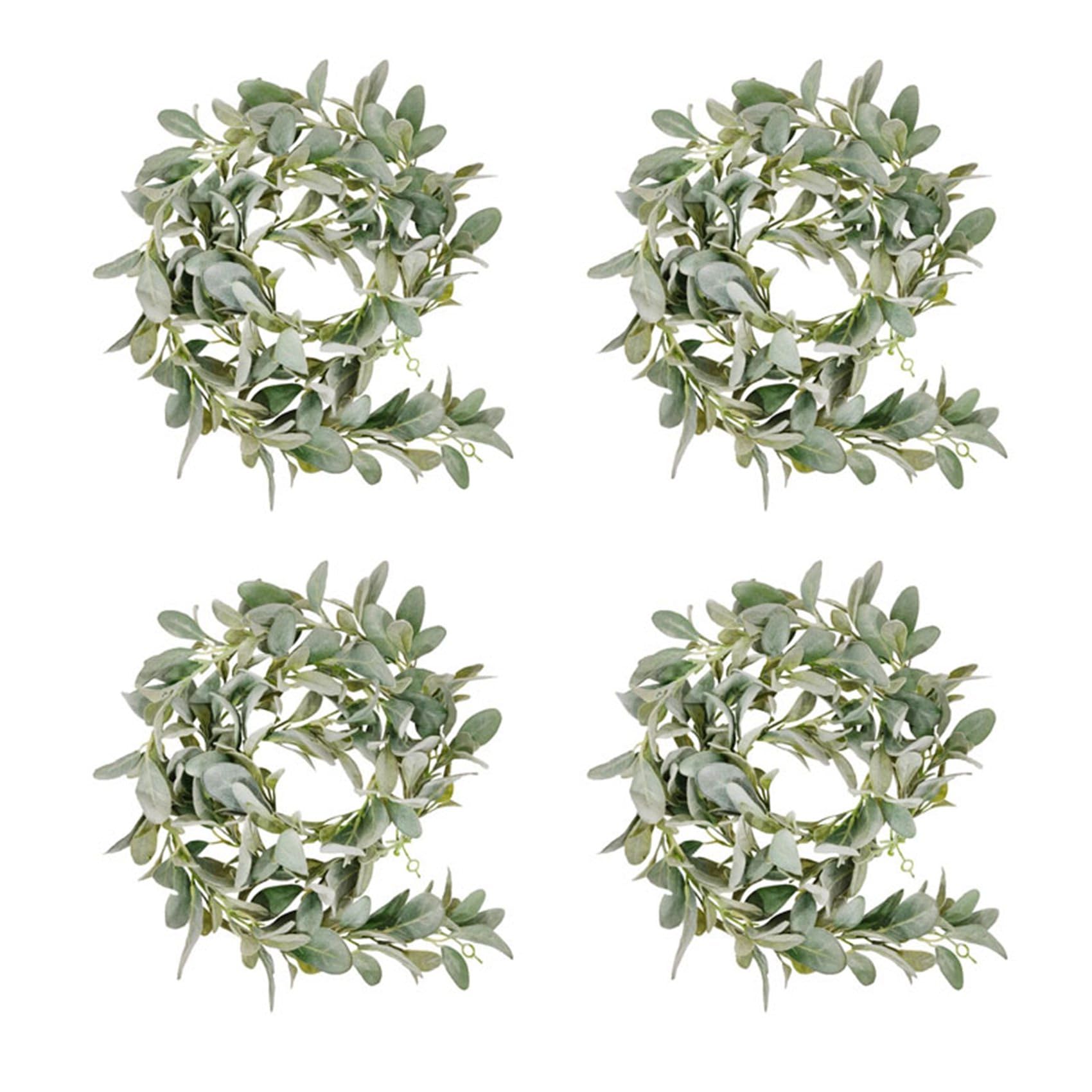 Hndhbfgrt 4X Artificial Flocked Lambs Ear Garland - 2Meter Soft Faux Vine Greenery and Leaves for Farmhouse Mantel Decor