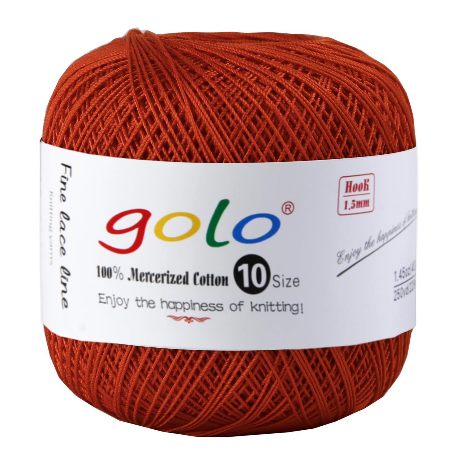 golo Crochet Thread Size 10 Cotton Yarn for Tatting Lace Thread Red Yarn 637