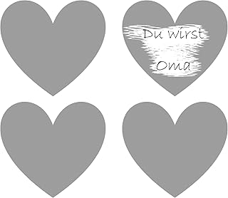 25 Rubbeletiketten Herz silber, Rubbelsticker Herz 6,5 cm
