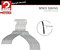 Vista 5 de Mawa Reston Lloyd Silhouette - Percha de camisa antideslizante que ahorra espacio, estilo 42 pies, paquete de 20, plateado, 20