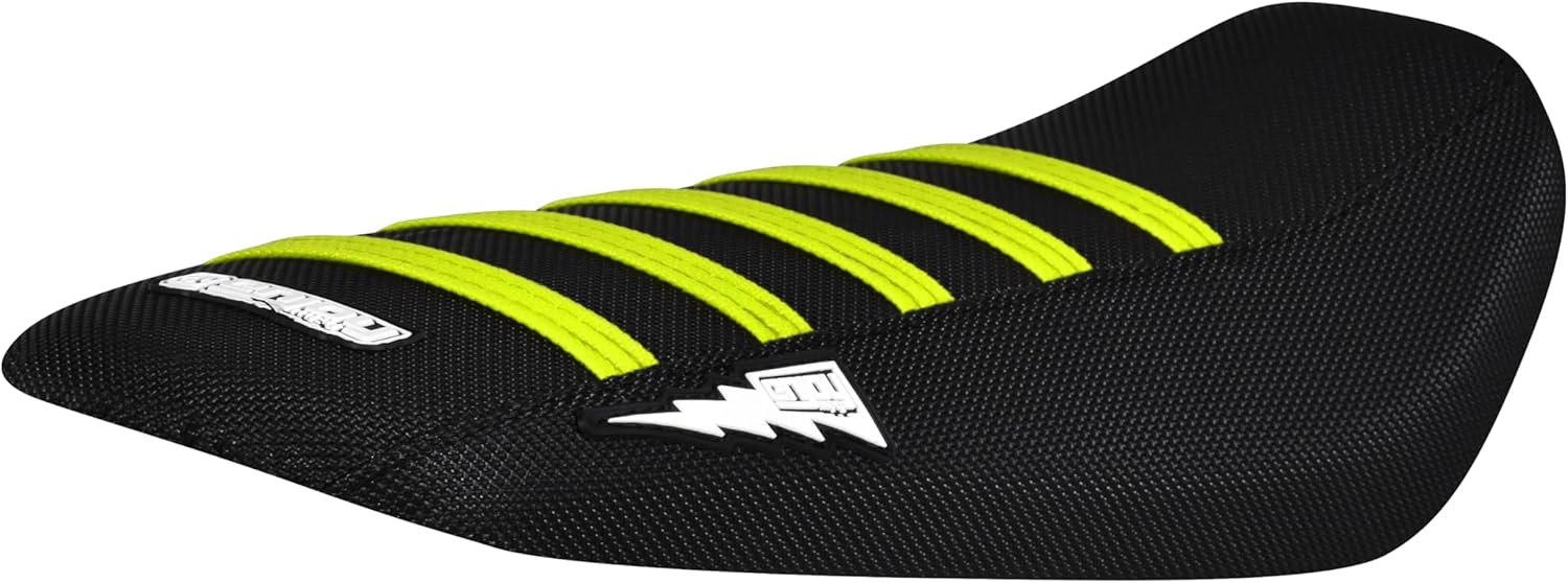 Enjoy Mfg Seat Cover - Compatible with E Ride Pro E-Ride Pro eRide Pro Electric Bike (Color Rib) Bolt #433 (All Black with Red Ribs)