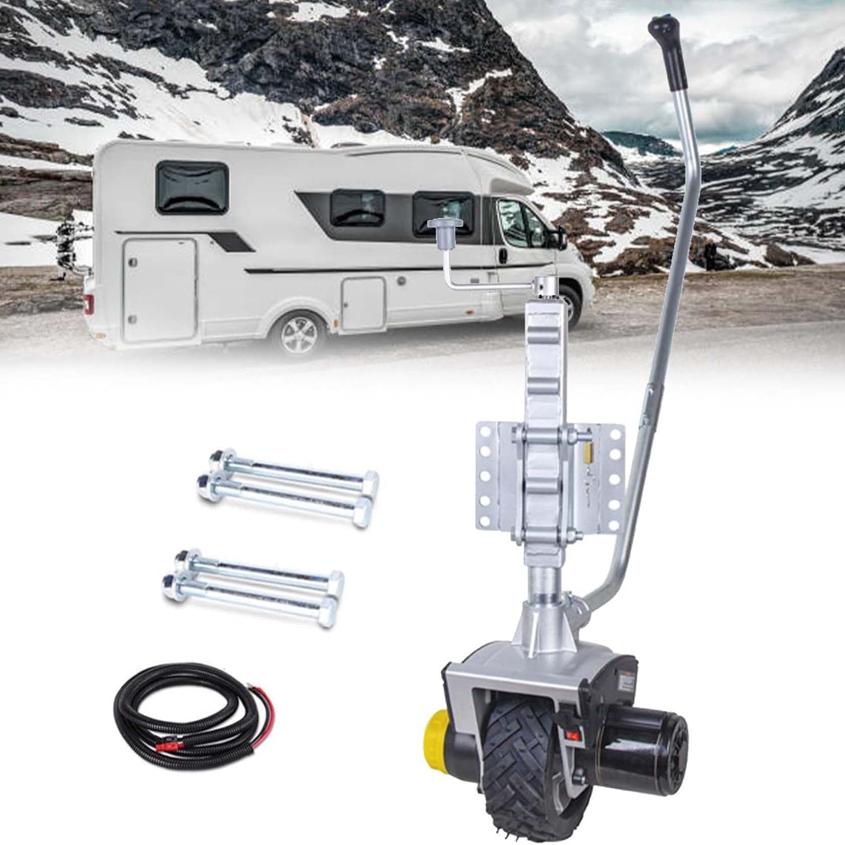 Carretilla eléctrica para remolque de 12 V, motor motorizado, carga máxima de 2722 kg, construcción de aluminio, gato de remolque eficiente