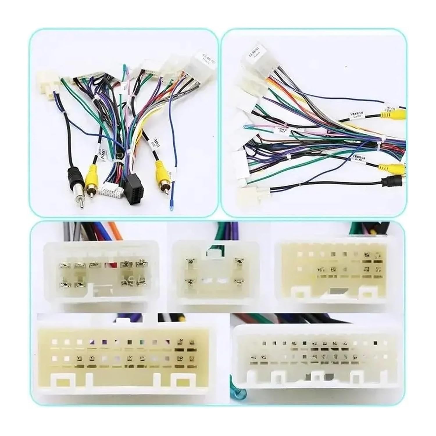 Detailed view of the wiring harness connectors