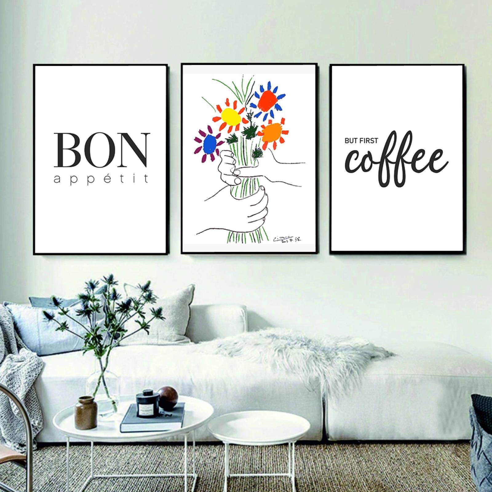 Toile peinture salle à manger décor minimaliste pour matins doux en cuisine