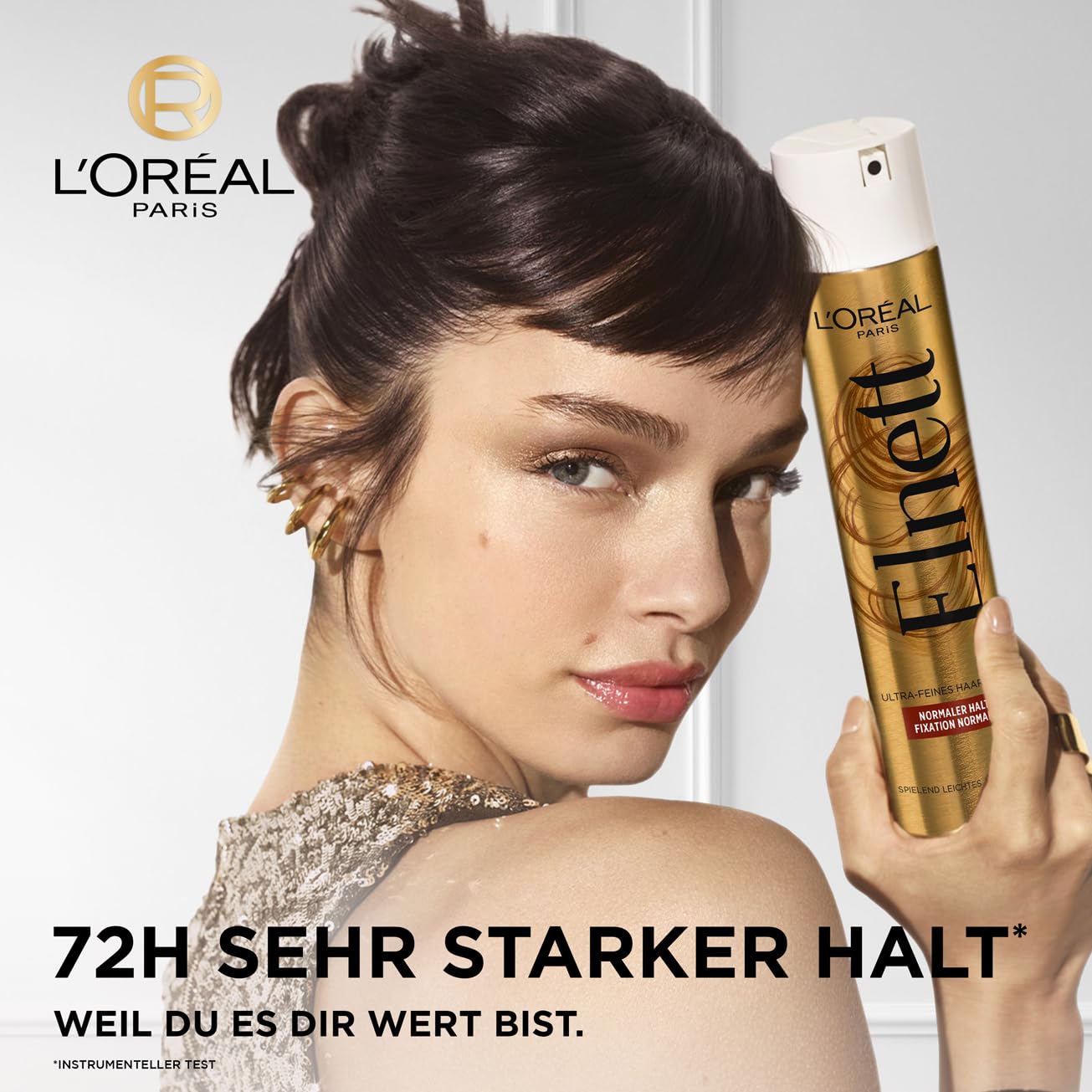 L'Oréal Paris Elnett Ultra-Feines Haarspray Halt & Schutz, Styling Spray mit Ceramide, Zum Stylen und Fixieren der Frisur, Sehr starker Halt, Ohne Silikone, 6 x 300ml