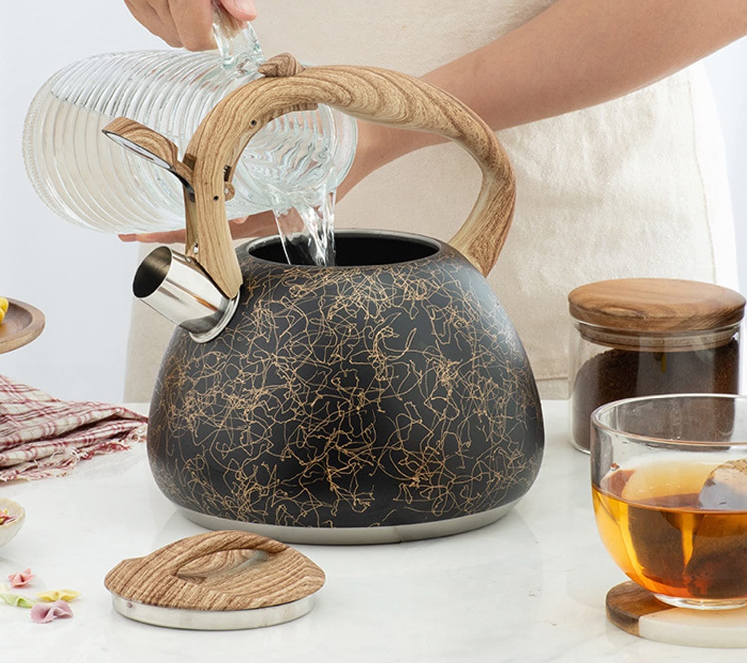 Czajnik z Gwizdkiem Czajnik Z Gwizdkiem Ze Stali Nierdzewnej 2,8 L Bojler Na Gorącą Wodę Czajnik Kuchnia Płyta Kuchenna Czajnik Do Herbaty Czajnik Gwizdanie Czajnik Czajnik Kuchenek