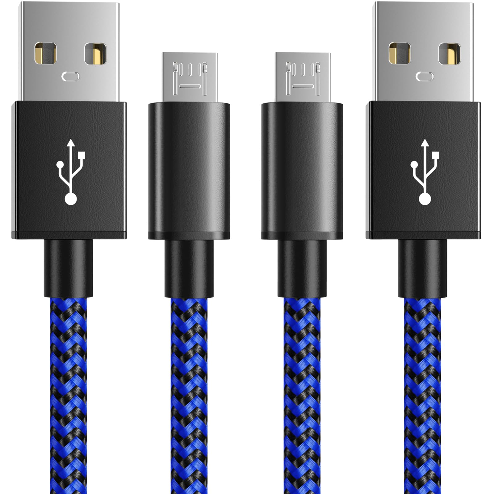 6amLifestyle PS4 Charger Cable 10ft 2 Pack Micro USB Cable Nylon Braided Cord for PS4 Slim Pro Xbox