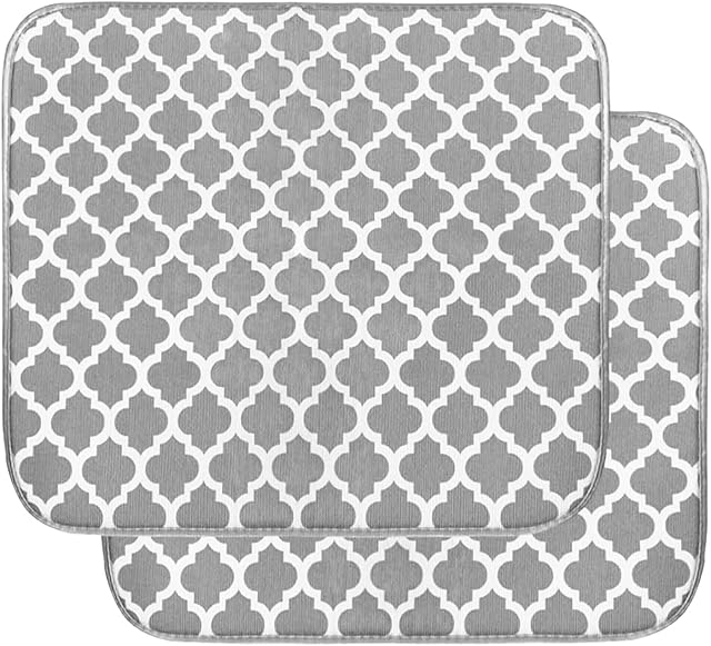 Microfiber Dish Drying Mat, 2Pcs Quick-Drying Dish Pad,Kitchen Dish Drying Drainer Mat Absorbent Drying Mat for Kitchen Counter-top Tabletop Accessories,40cm x 45cm