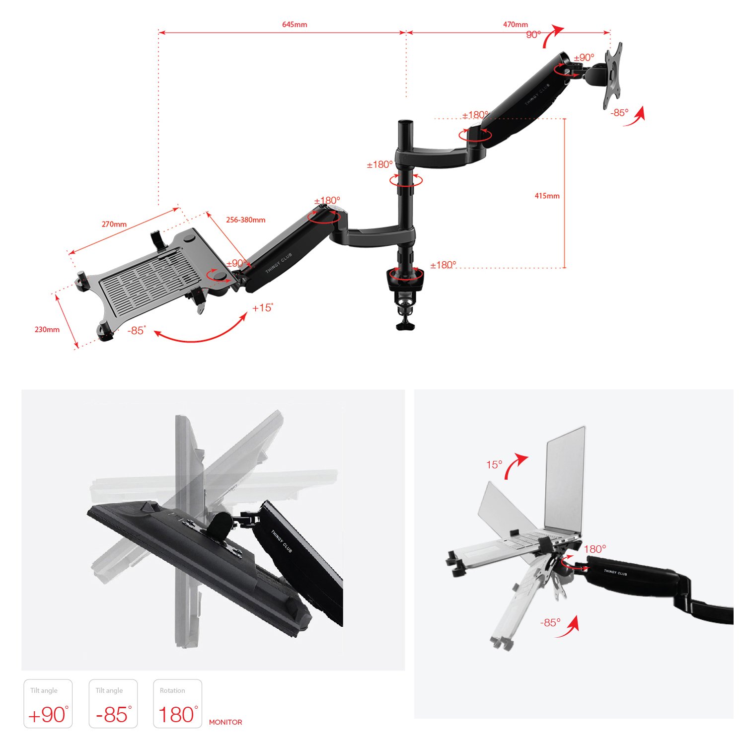 Branch Supporto Regolabile Per Computer Portatile – Sostegno In Legno Con Venatura Naturale, Ripiano Raffreddato Per Scrivania