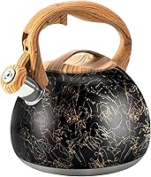 Vista 21 de Tetera FOEDO para estufa, hervidor silbante fuerte para hervir agua, café o leche, hervidor de acero inoxidable pesado de 3.2 cuartos con mango