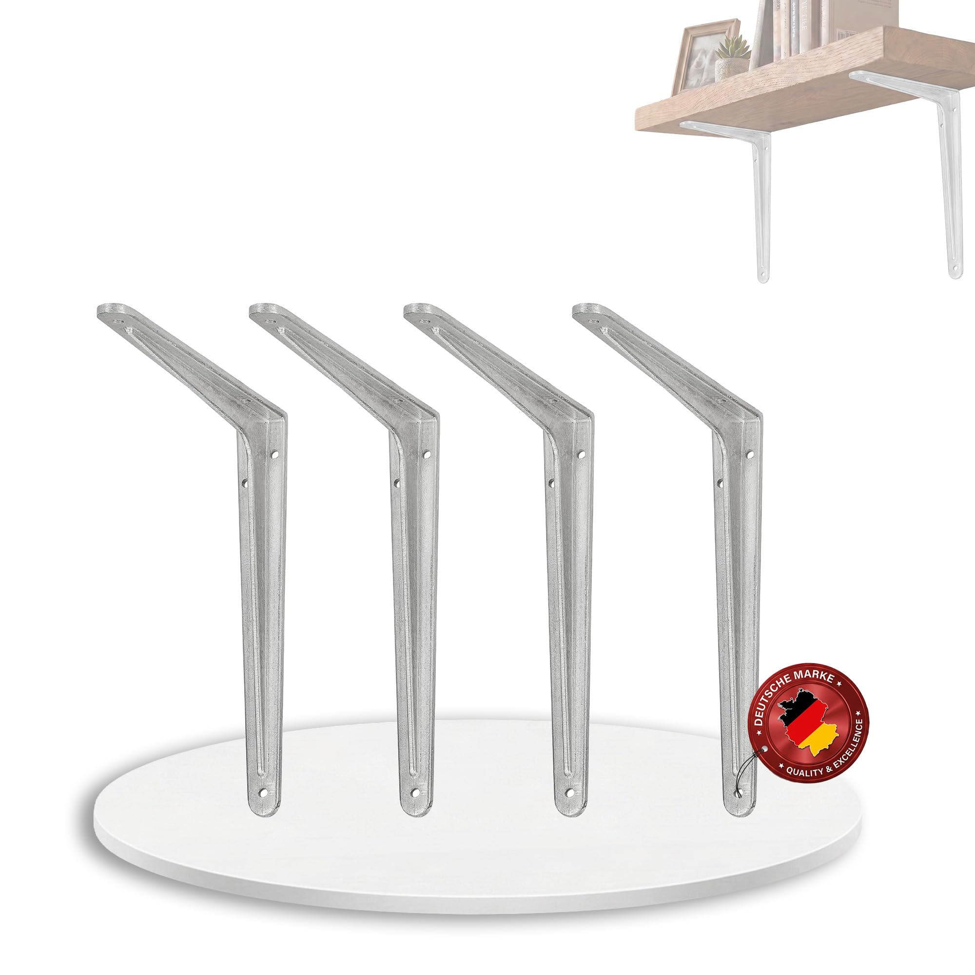 siwitec Profil-Konsole 450 x 500 mm aus Aluminium im 2er-Set, Regalwinkel mit 140 kg Traglast