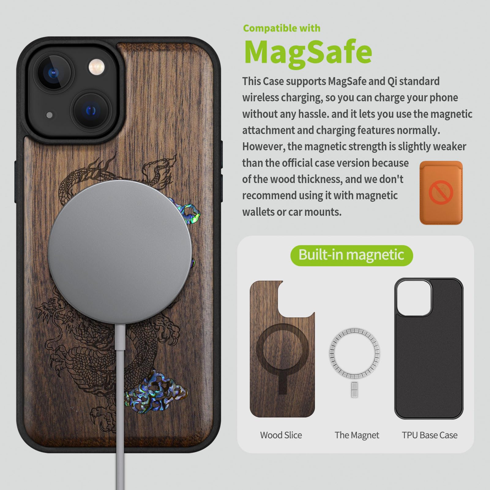 Carveit Handade Wooden Protective Case For IPhone 14 Pro Ax Agnetic - View #7