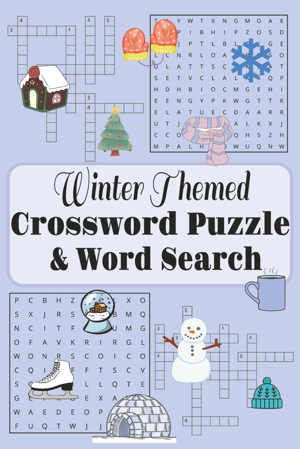 Winter Themed Crossword Puzzle And Word Search Book