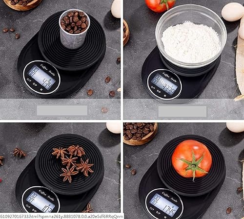 Miniatura 7 de Báscula digital de cocina, báscula de alimentos multifunción de alta precisión, 11 libras, 11.0 lbs máximo, color negro moderno y limpio con acabado
