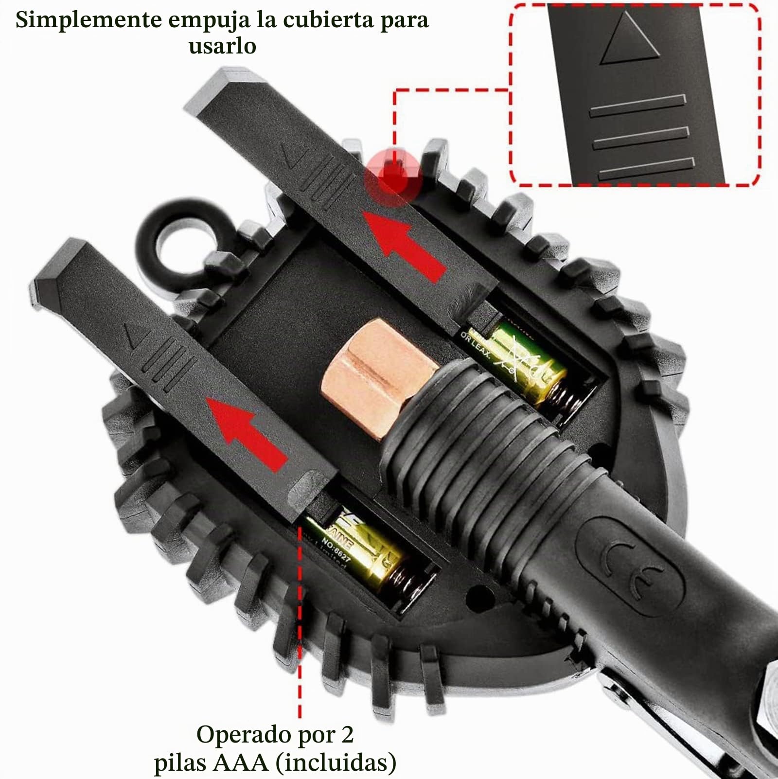 Manometro Presion Neumaticos Digital, 255 PSI Manómetro Digital Inflador Ruedas Coche con Manguera de Goma Manómetro para Coche Moto Bicicleta y Camión - Garantía de 2 Años