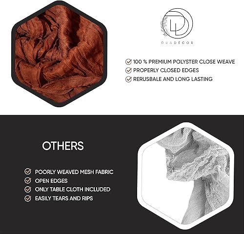 Miniatura 3 de 1 camino de mesa de estopilla de terracota de 14 pies para decoraciones de boda para recepción, camino de mesa de gasa para mesa de picnic, ajustes