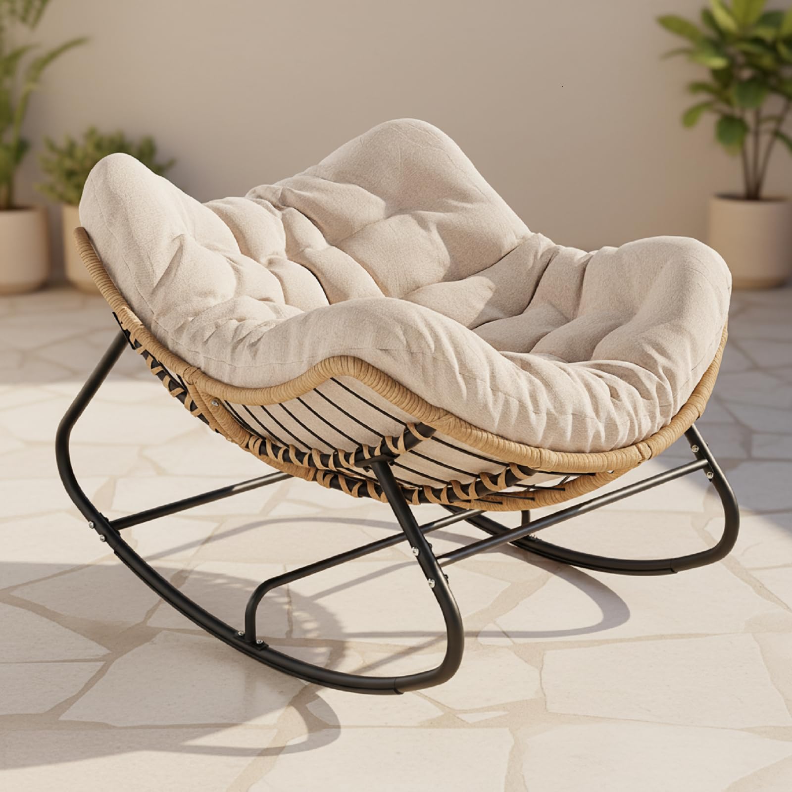 Micleed Papasan Rocking Chair