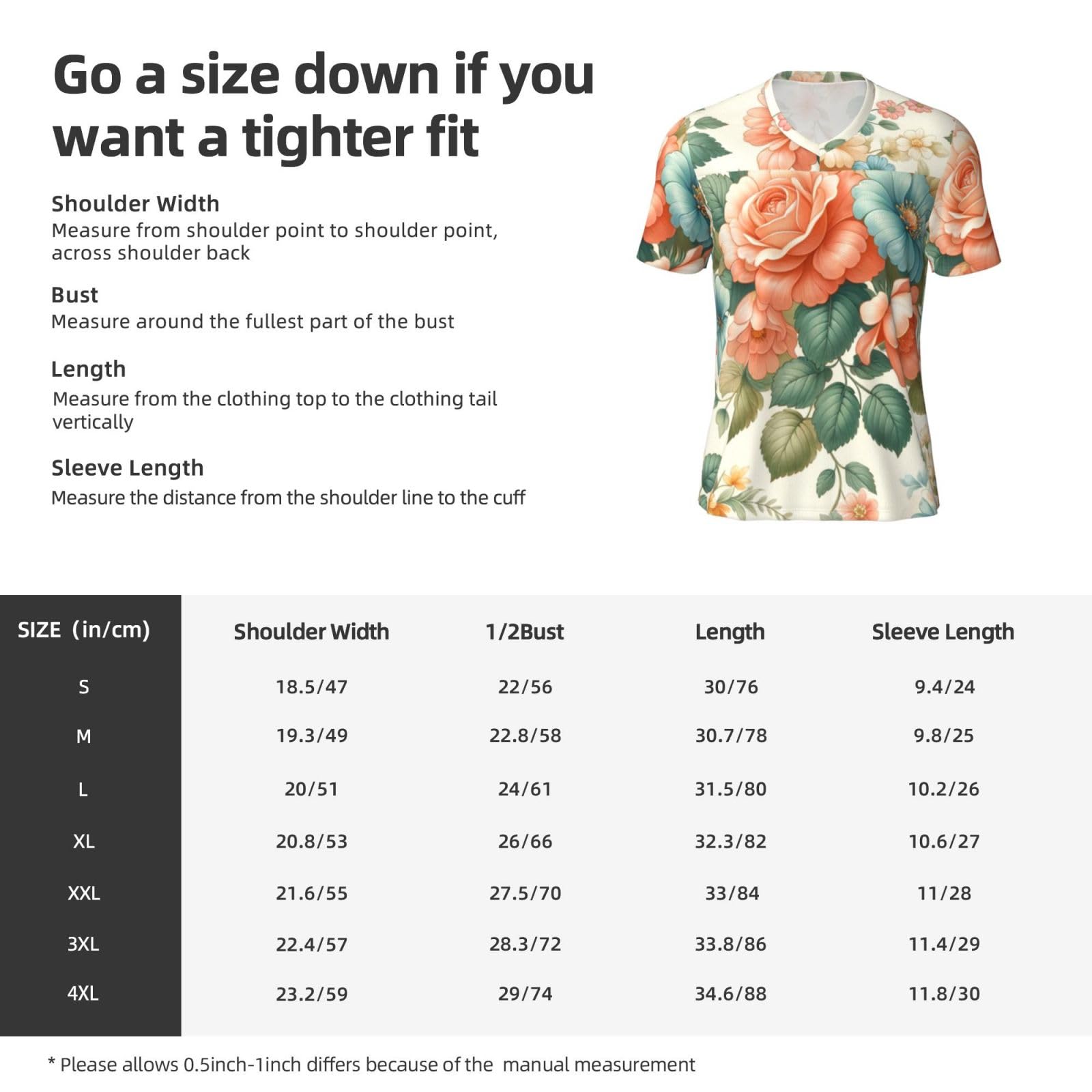 Stylish Athletic Sports Jersey Floral-Peach-Blossoms Men's Rugby Jersey Large