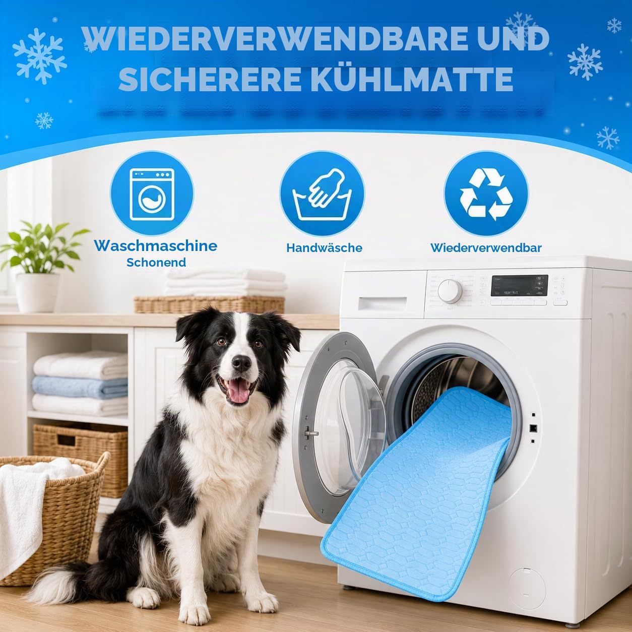 JIEBAO Kühlmatte Hunde, 100 * 70cm Selbst Kühlende Matte für Hunde Katzen, Waschbar Kühlmatte Hund, Kühlkissen Hundematten für Sommer Unterwegs Zuhause oder im Auto (L)