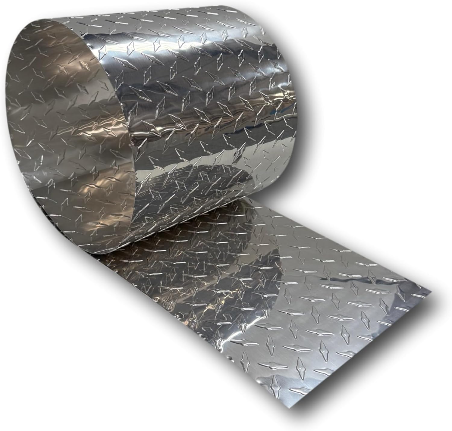 EAGLE 1 8FT Long FT Embossed Aluminum Diamond Checker Plate- Cargo Trailer Gravel Guard Multiple Widths (24" x8 FT, Silver)