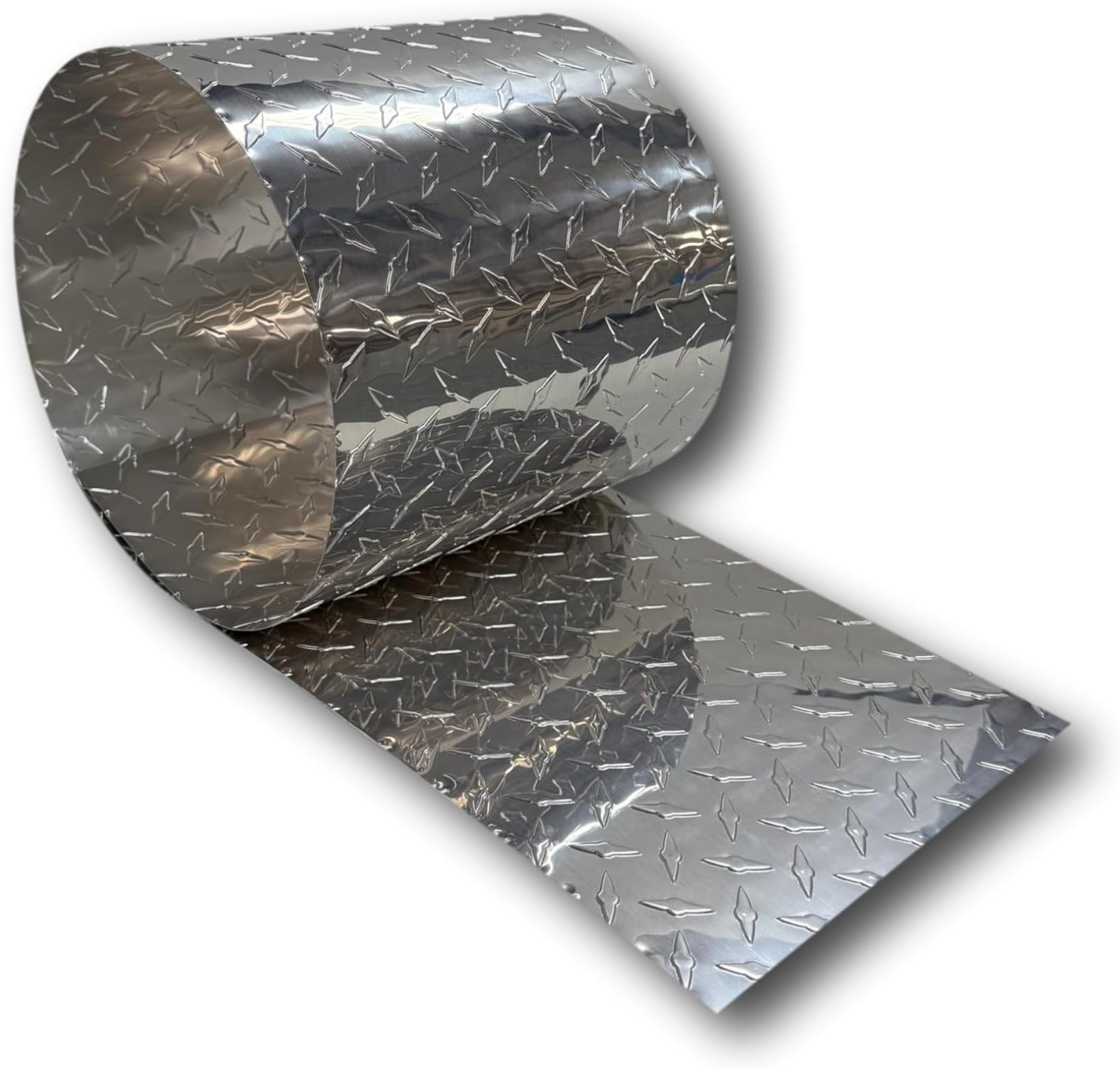 EAGLE 1-0.025 (Thin) 10 FT Embossed Aluminum Diamond Checker Plate Sheets/Rolls (Multiple Sizes and Colors) - (2in. X 10ft, Silver)