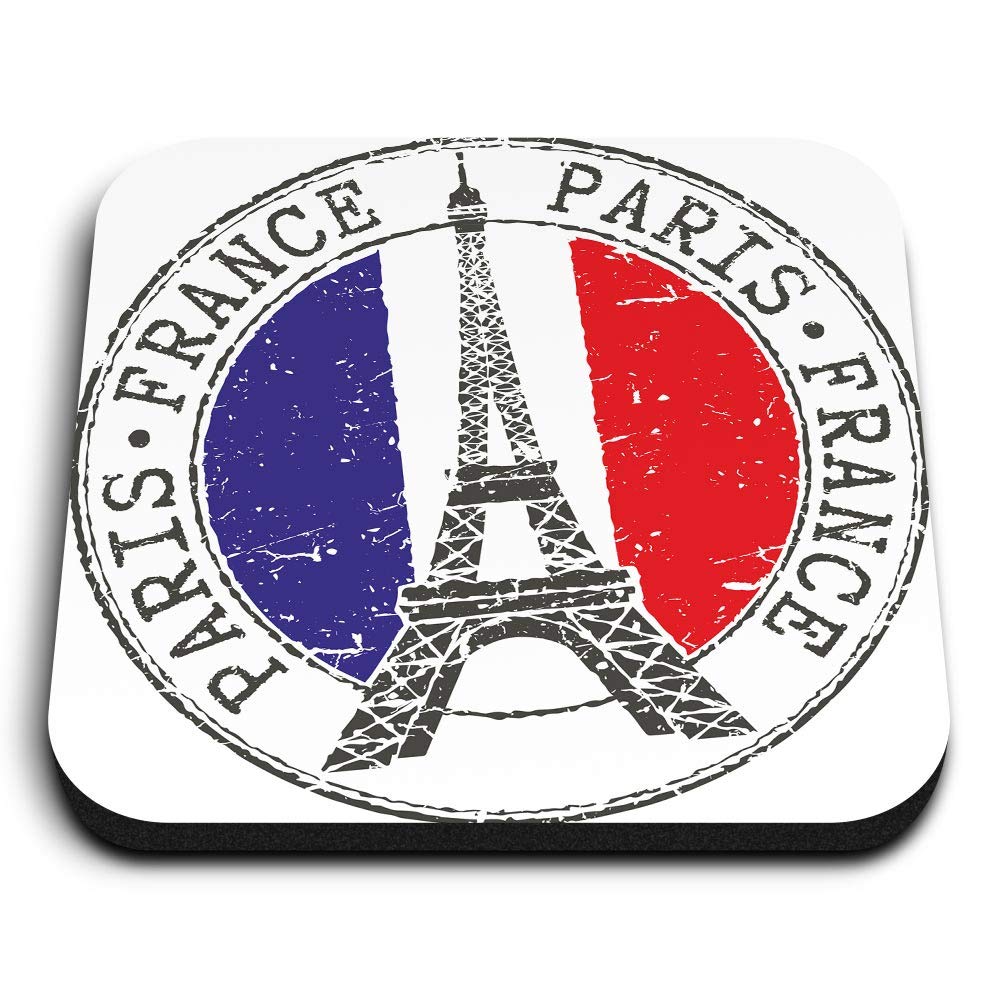 Destination Vinyl Ltd Multicolor 1 X Square Mdf Fridge Magnet - Paris Eiffel Tower France Travel 9271