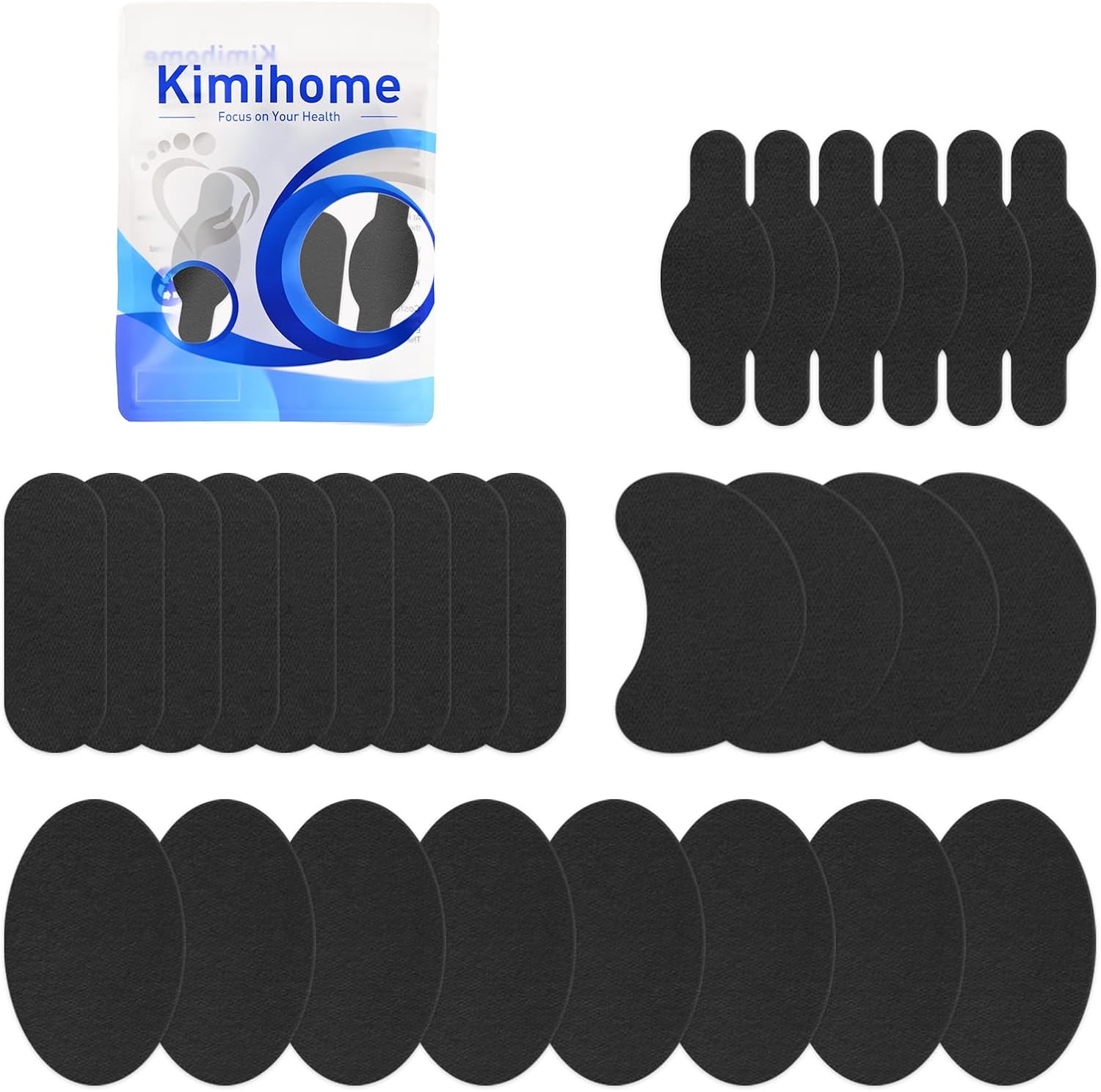 Moleskin for Blisters, 26 Pcs Moleskin for Feet, Adhensive Blister Prevention Pads for Pain Relief - Black with 4 Shapes 26 Count Black - Image 1 of 9