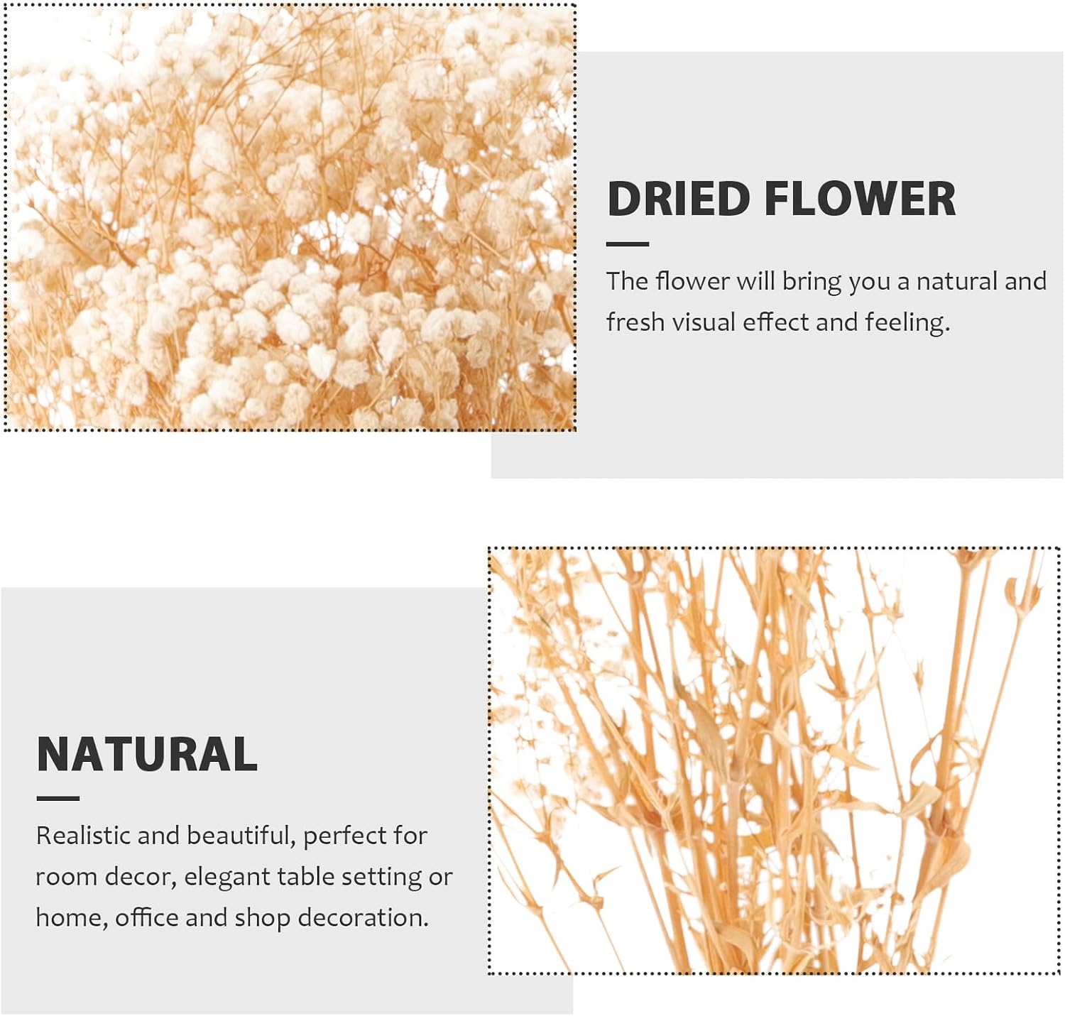 Dried ’s Breath Bouquet 120g White Preserved Gypsophila Flowers Bulk Floral Decor for Wedding DIY Craft Home Decoration