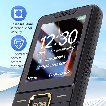 4G Seniors Phone, 2.6 Inch HD Shatter Proof Display, Convenient Emergency Lighting, Clear Call and Message Announcements, Large Capacity Battery Big Buttons Cell Phone (Black)