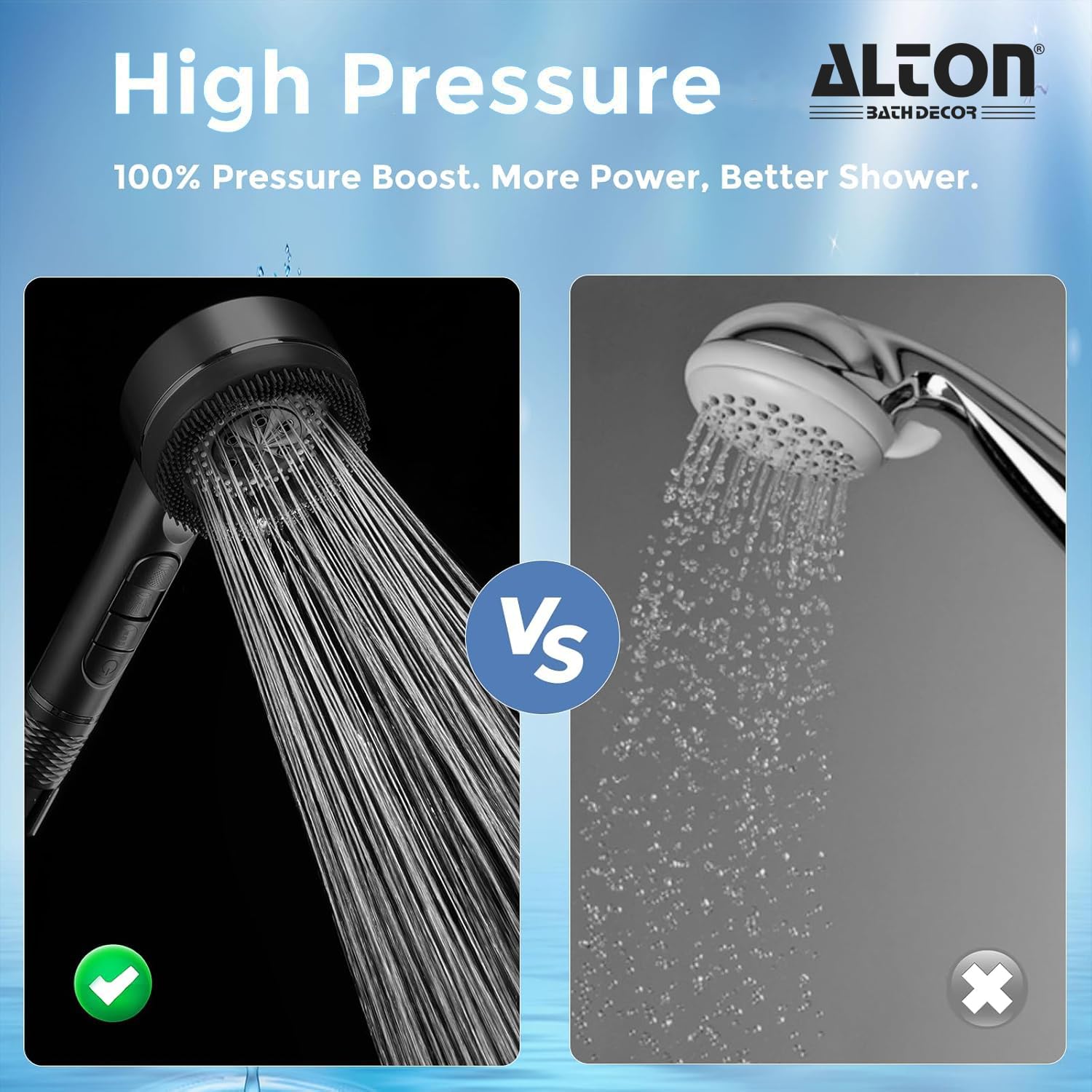 ALTON Black Hand Shower - 4 Spray Modes -6 ALTON Black Hand Shower - 4 Spray Modes -6