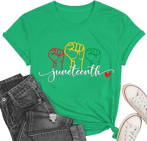 PQZ Juneteenth Shirt Women Black History T-Shirt African Woman Tee Shirt Amanda 