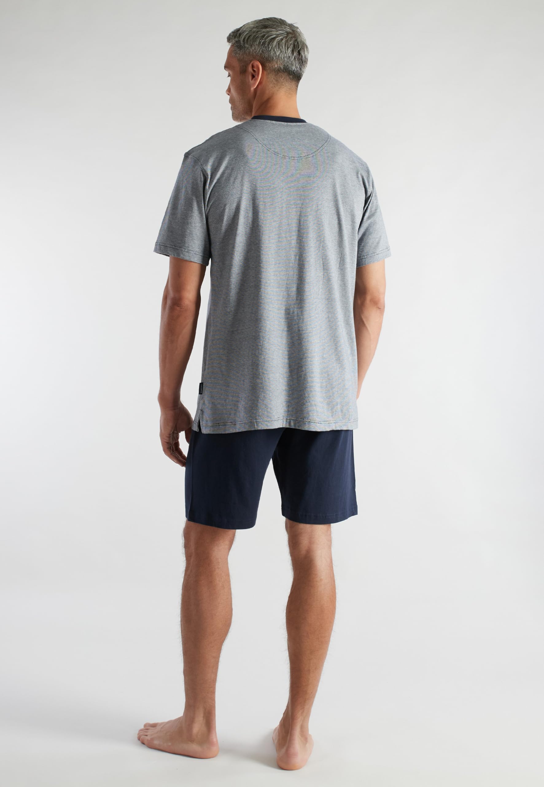 Ceceba Herren Shorty, kurzarm, Baumwolle, Polyester, Single Jersey, blau, bedruckt