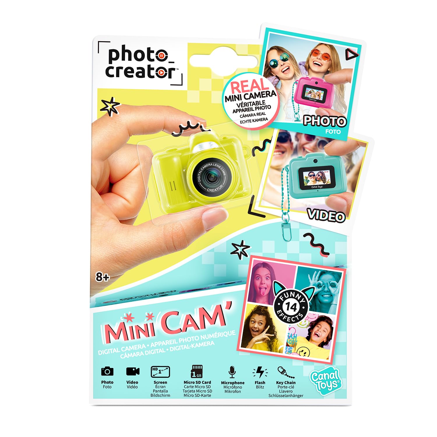 Canal Toys – Photo Creator – Appareil Photo et Vidéo Numérique Mini Cam' – Pro - avec Porte-clé et Carte SD 1Go Incluse