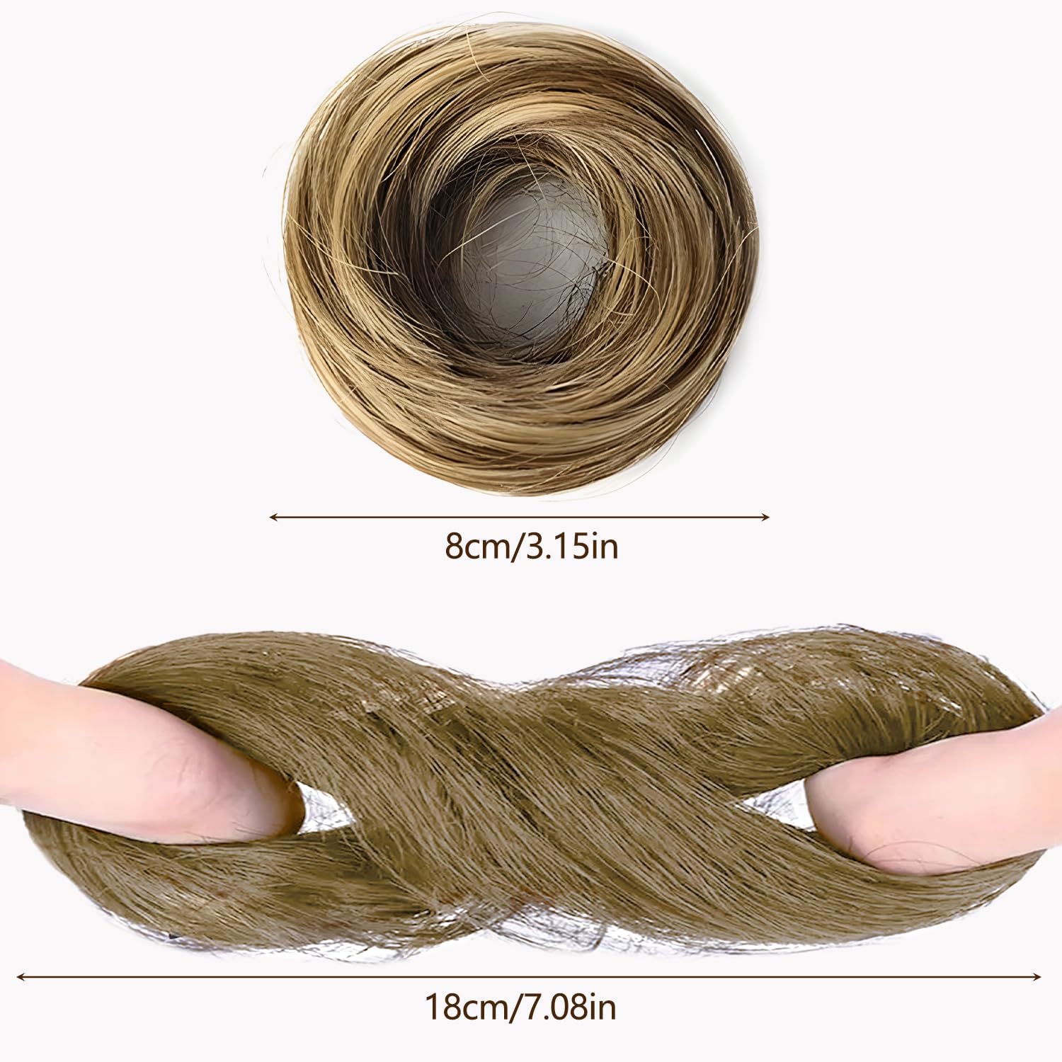 Hair Bun Extensions for Women Messy Bun Hair Piece, Synthetic Messy Hair Bun Scrunchie, Elastic Updo Accessories - Image 2