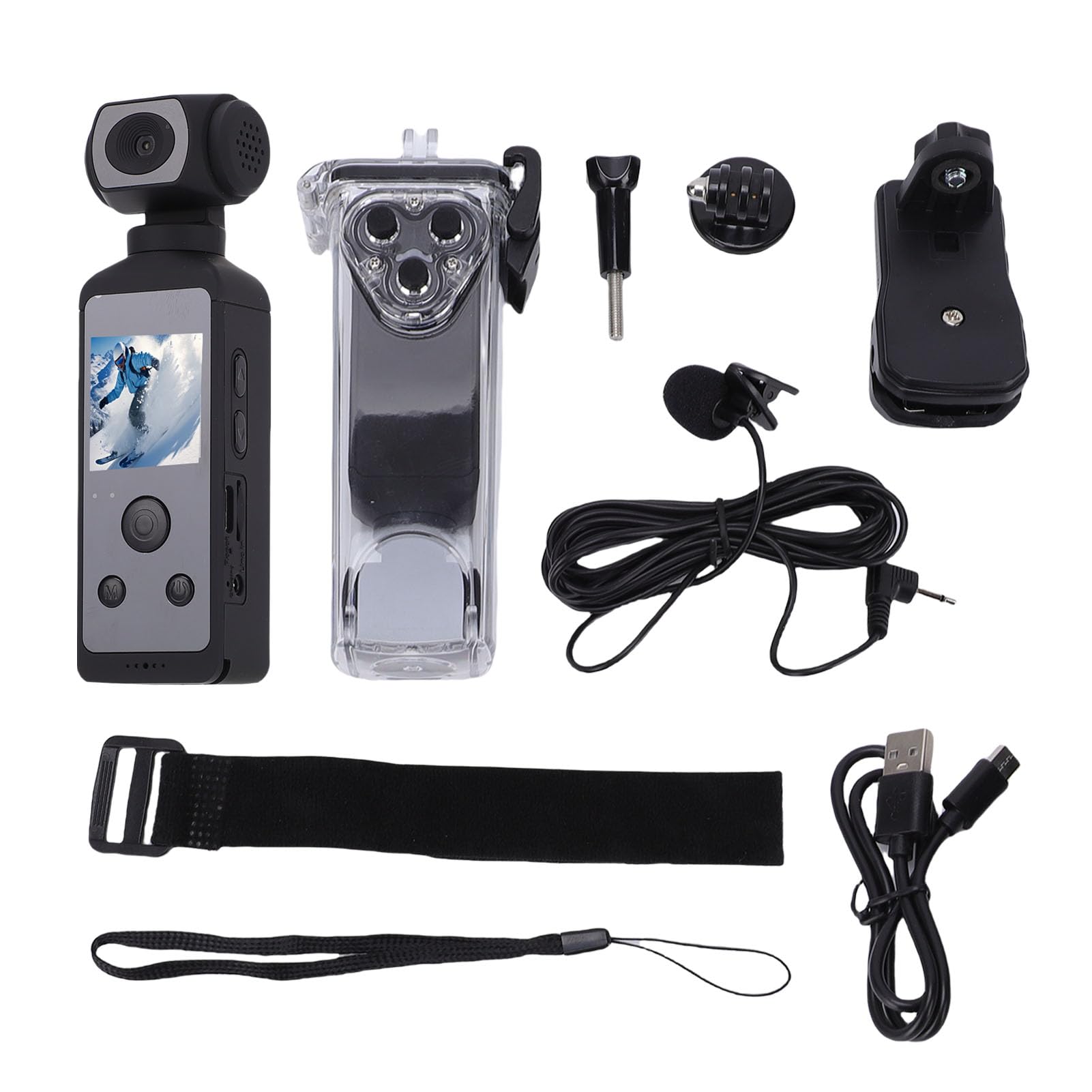 Keenso 4K Body Camera,Mini Video & Audio Pocket Cam 1080P HD 90 Degree Field for Outdoor Sport, Bike, Travel (128G)