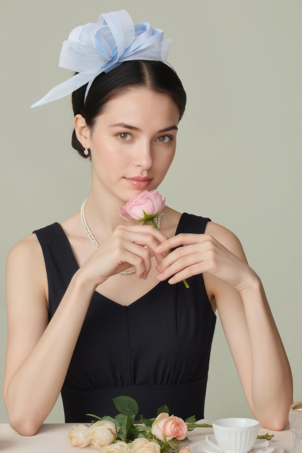 BABEYOND Fascinator Hats for Women - Tea Party Kentucky Ribbon Headband Derby Bridal Wedding Tulle Headpiece with Hair Clip - Image 5