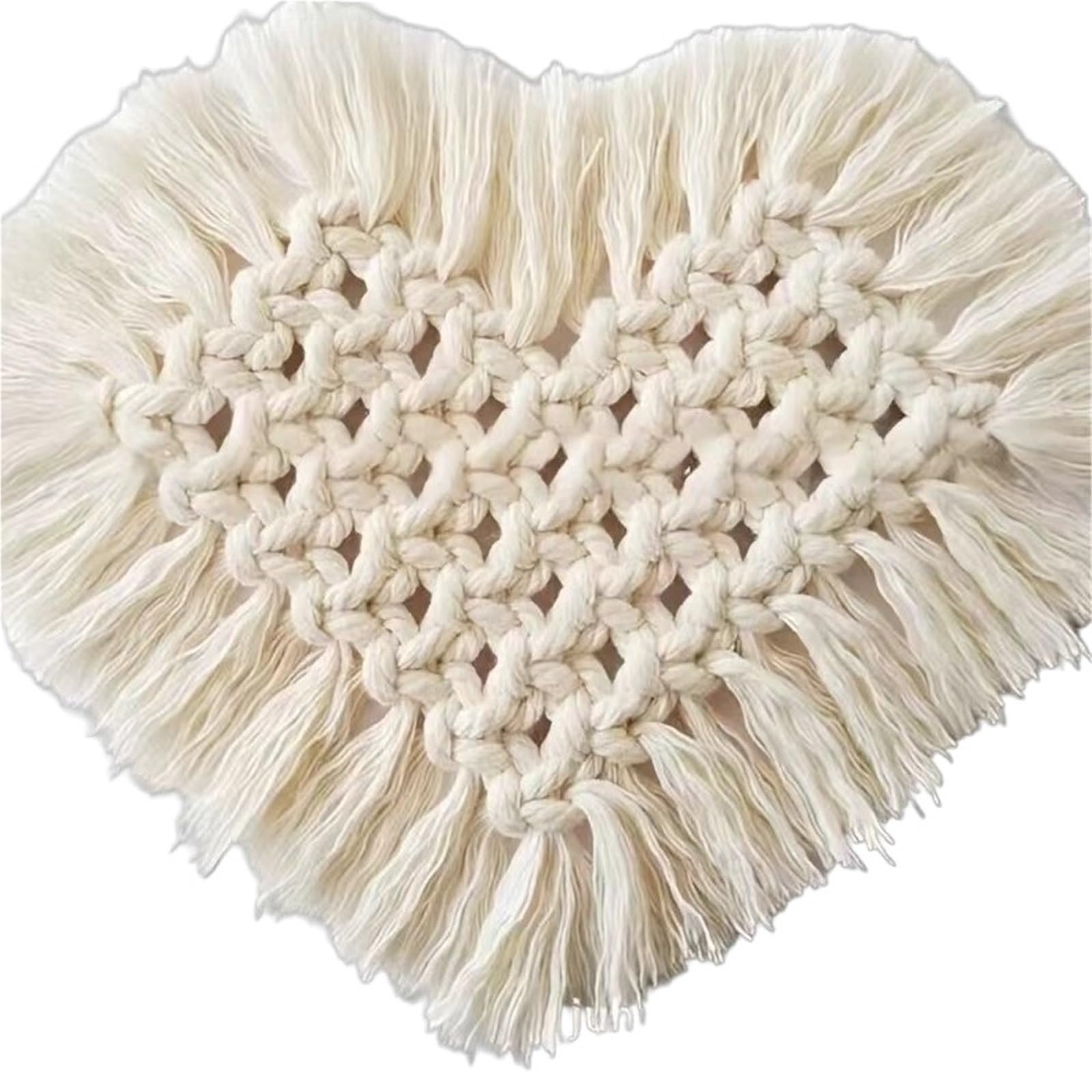 Woven Placemats Artisanal Woven Coasters Set Cotton Rope Decor For Dining Table Desk(Off White)