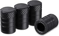 CKAuto Black Anodized Aluminum Tire Valve Stem Caps, 4-Pack Corrosion-Resistant Universal Covers for Cars, Trucks, Motorcycles, SUVs & Bikes