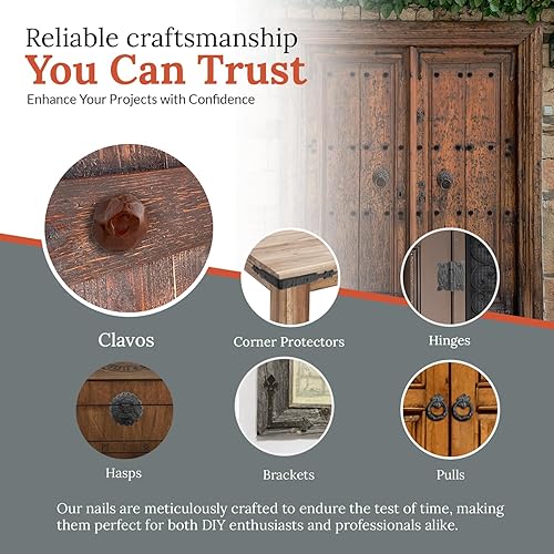 Miniatura 3 de Serie Artisan by Borderland Rustic Hardware  Clavos redondos de 1.0in  Hecho a mano  Sellado oxidado  Paquete de 10