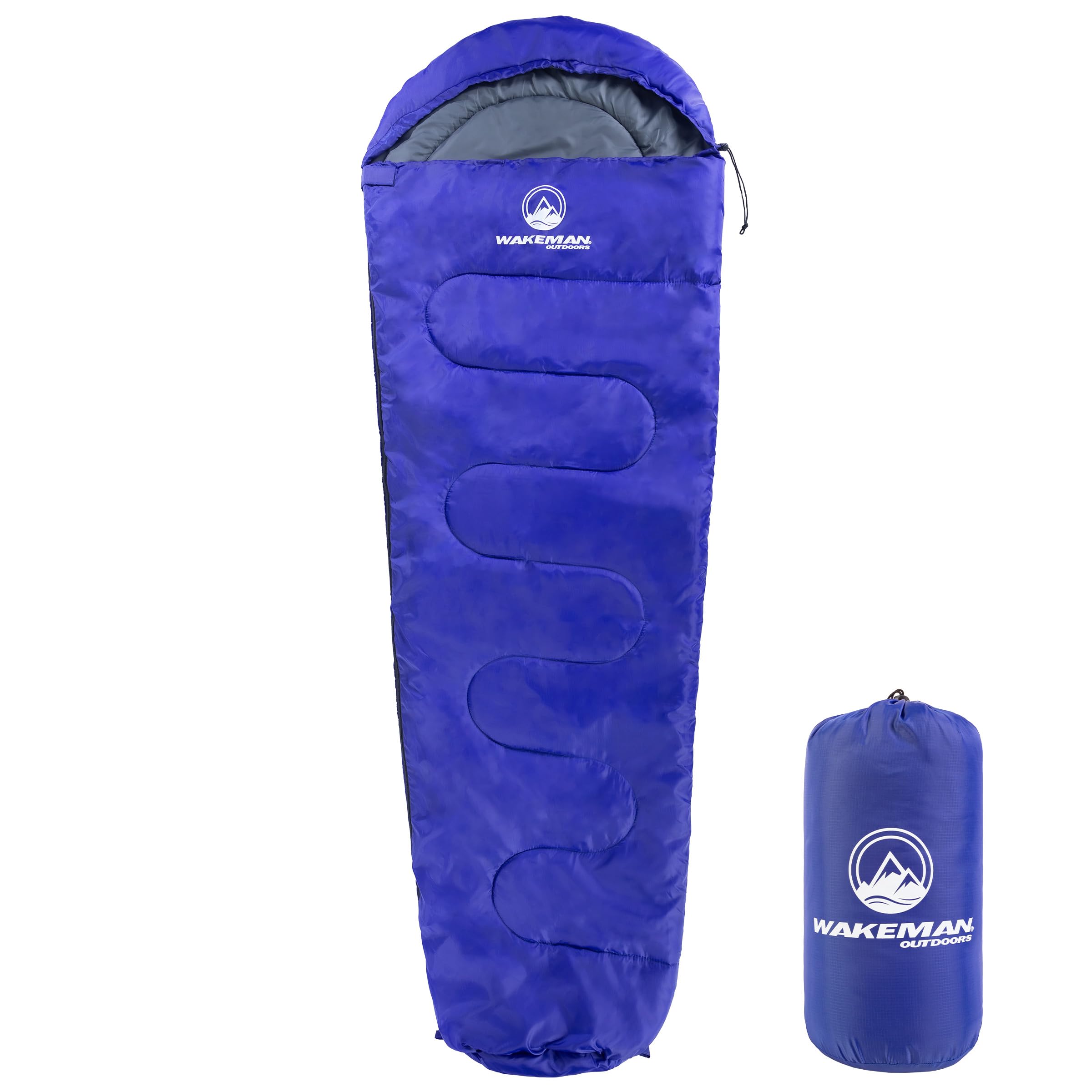 Mummy Sleeping Bag - Adult Cold Weather Sleeping Bag Rated to 25°F - Waterproof with Drawstring Hood - Camping Equipment by Wakeman Outdoors
