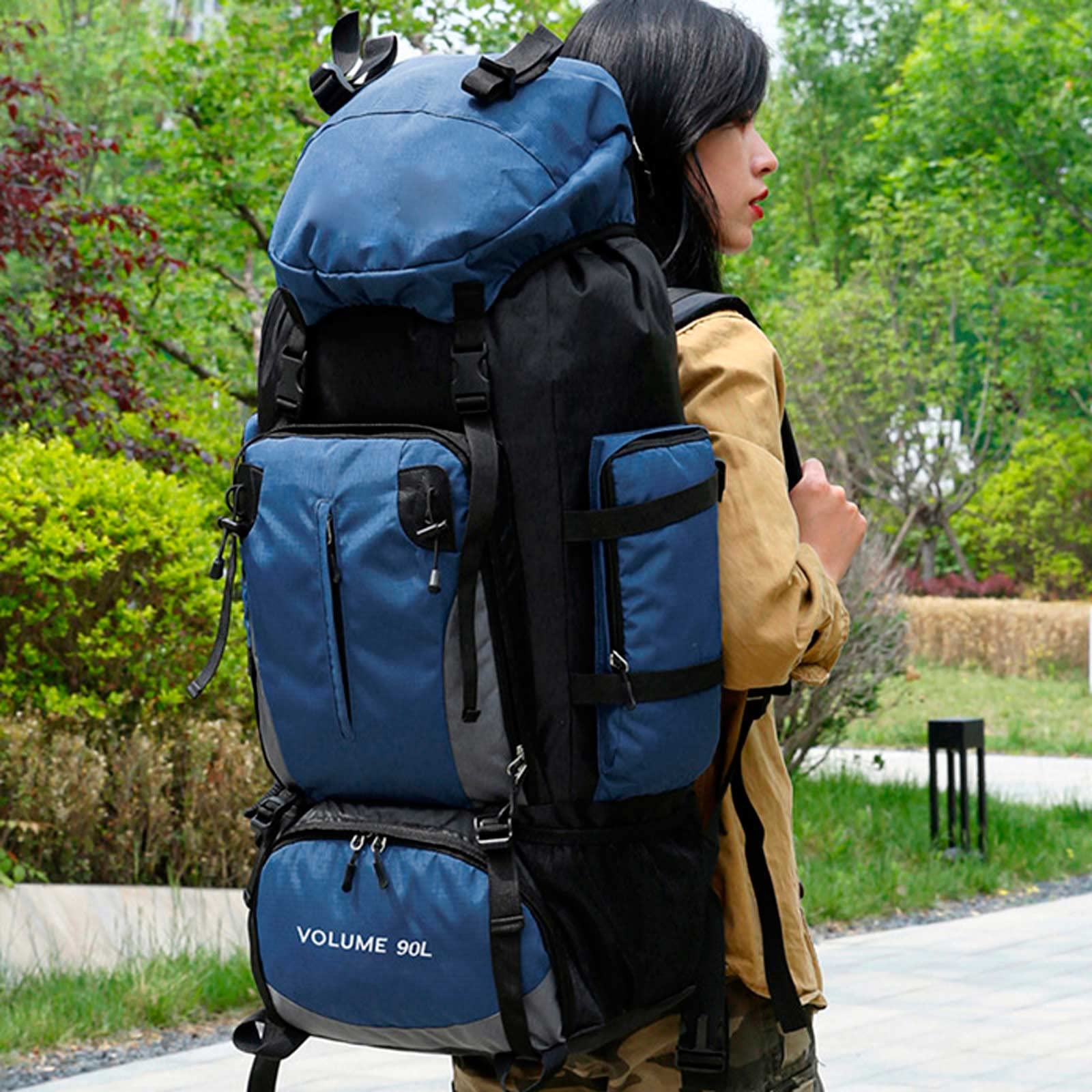 Plecak outdoorowy, 90 l plecak turystyczny oddychający lekki wodoodporny plecak dla mężczyzn kobiet wielofunkcyjny system zawieszania duży wspinaczka trekkingowa ripstop i wodoodporny
