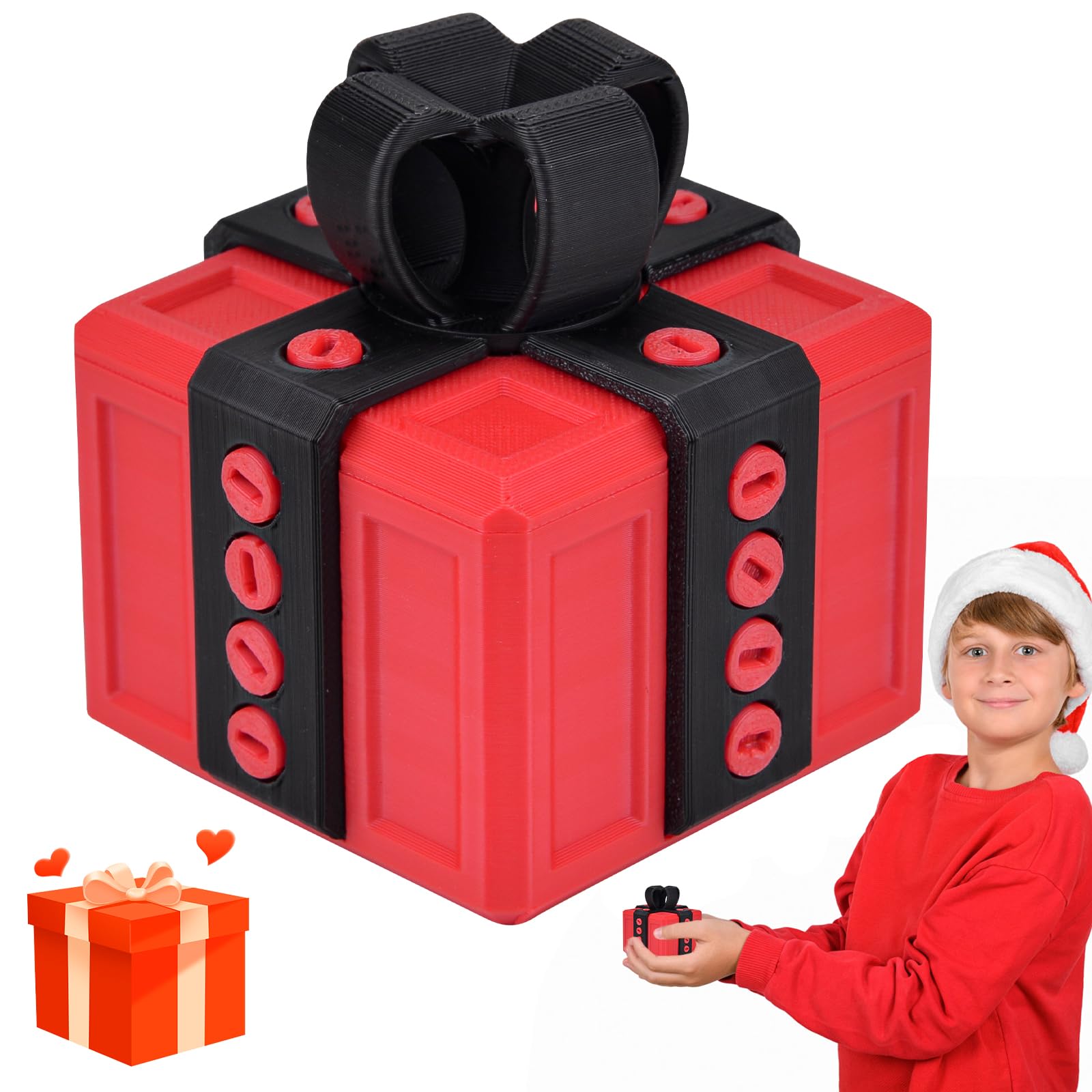 Pipihome Really Annoying Gift Box With Twist Storage and Assorted Colors, Prank 3D Printed Box With Screws, Novelty Desktop Ornaments for Christmas
